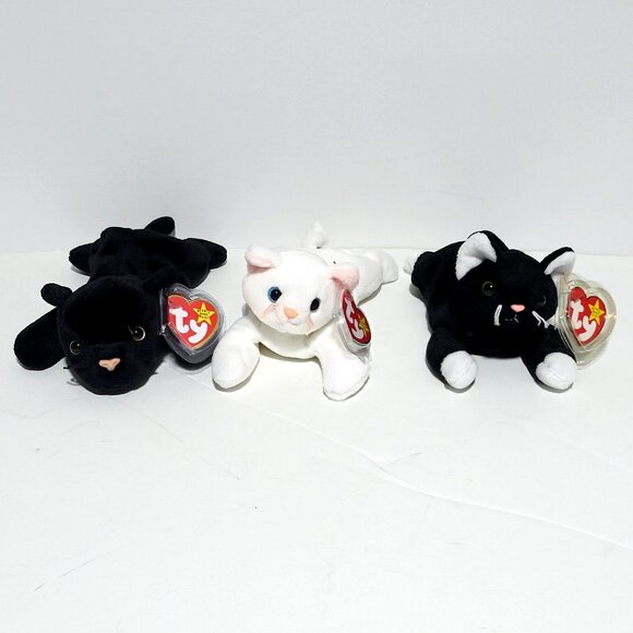 Ty Other - Ty Beanie Baby Cats Lot of 3 NWT Flip 1993 Zip 1993 Velvet 1995 RETIRED